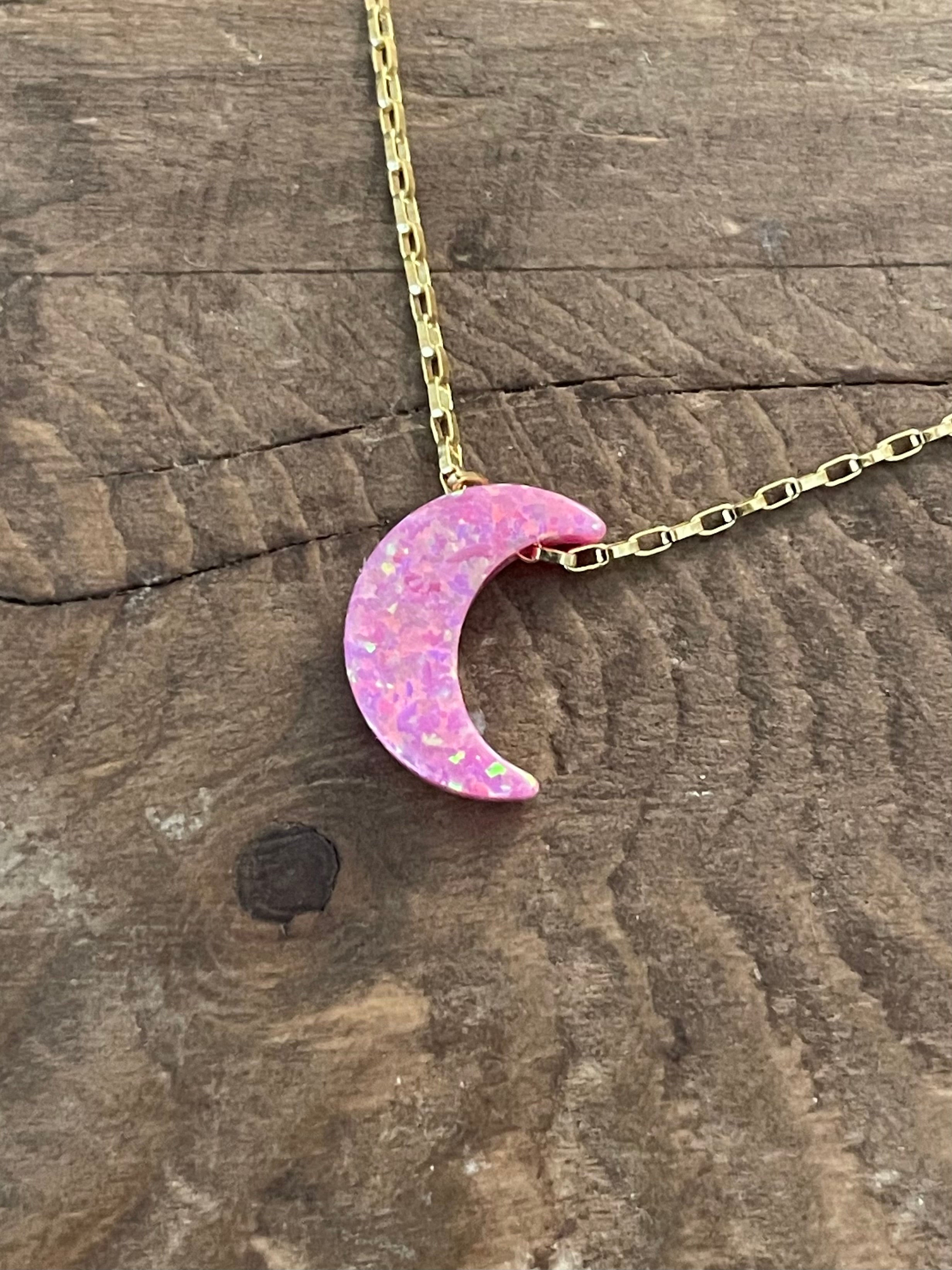 Pink Moons! Sterling Silver, Gold-filled or Nylon cord