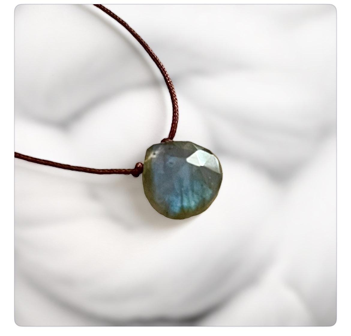 Labradorite on Cord  INTIITION -STRENGTH - PERSEVERANCE