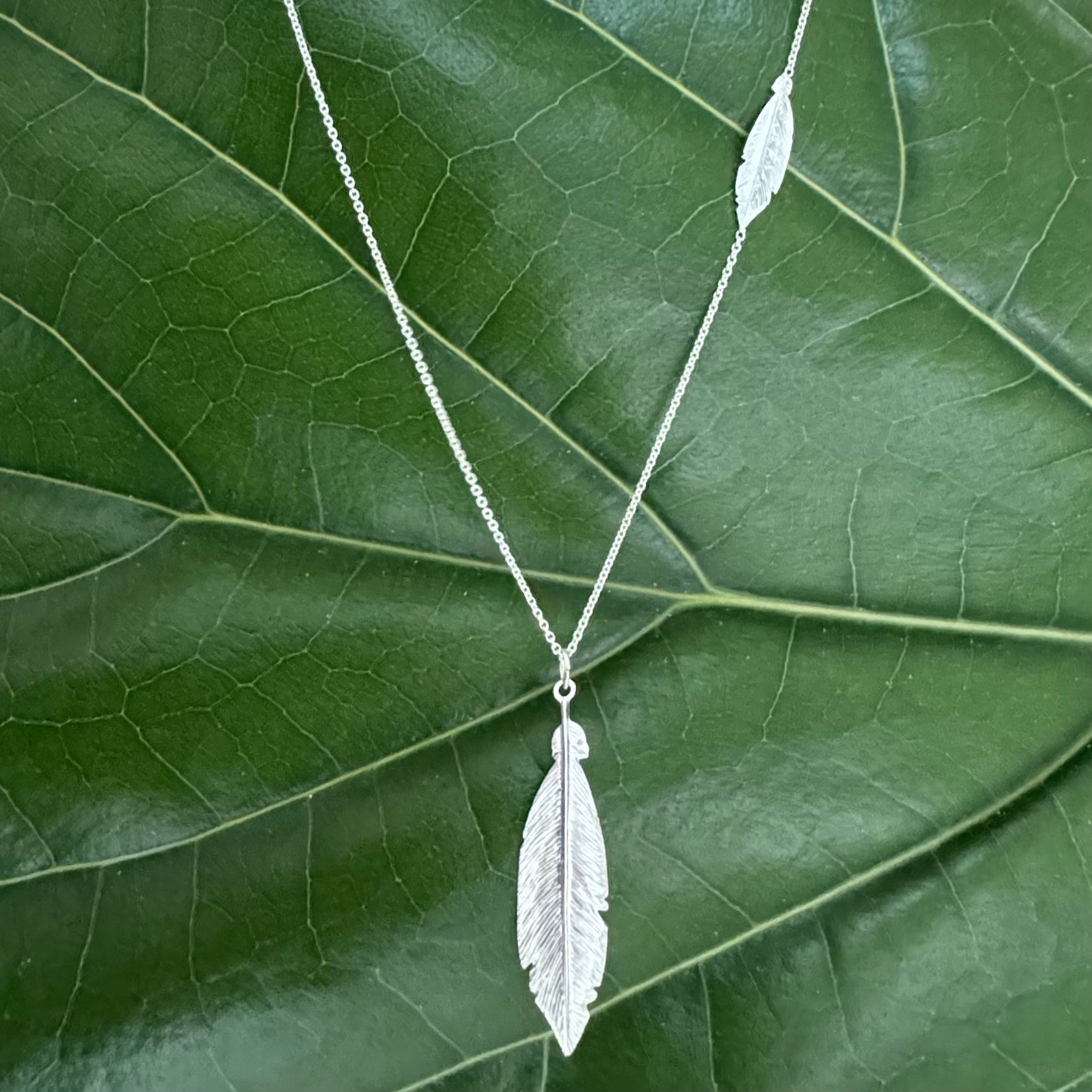 Double Feather in Sterling Silver