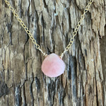 Pink Opal Heart Drop on Chain