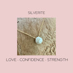 Silverite (Mystic Moonstone) Heart Drop on Chain LOVE - CONFIDENCE - STRENGTH