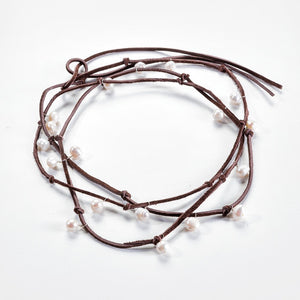 Freshwater Pearl & Suede Wrap Necklace/Bracelet