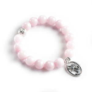 The Unconditional Love Bracelet - Rose Quartz and Sterling Silver with Choice of Charm