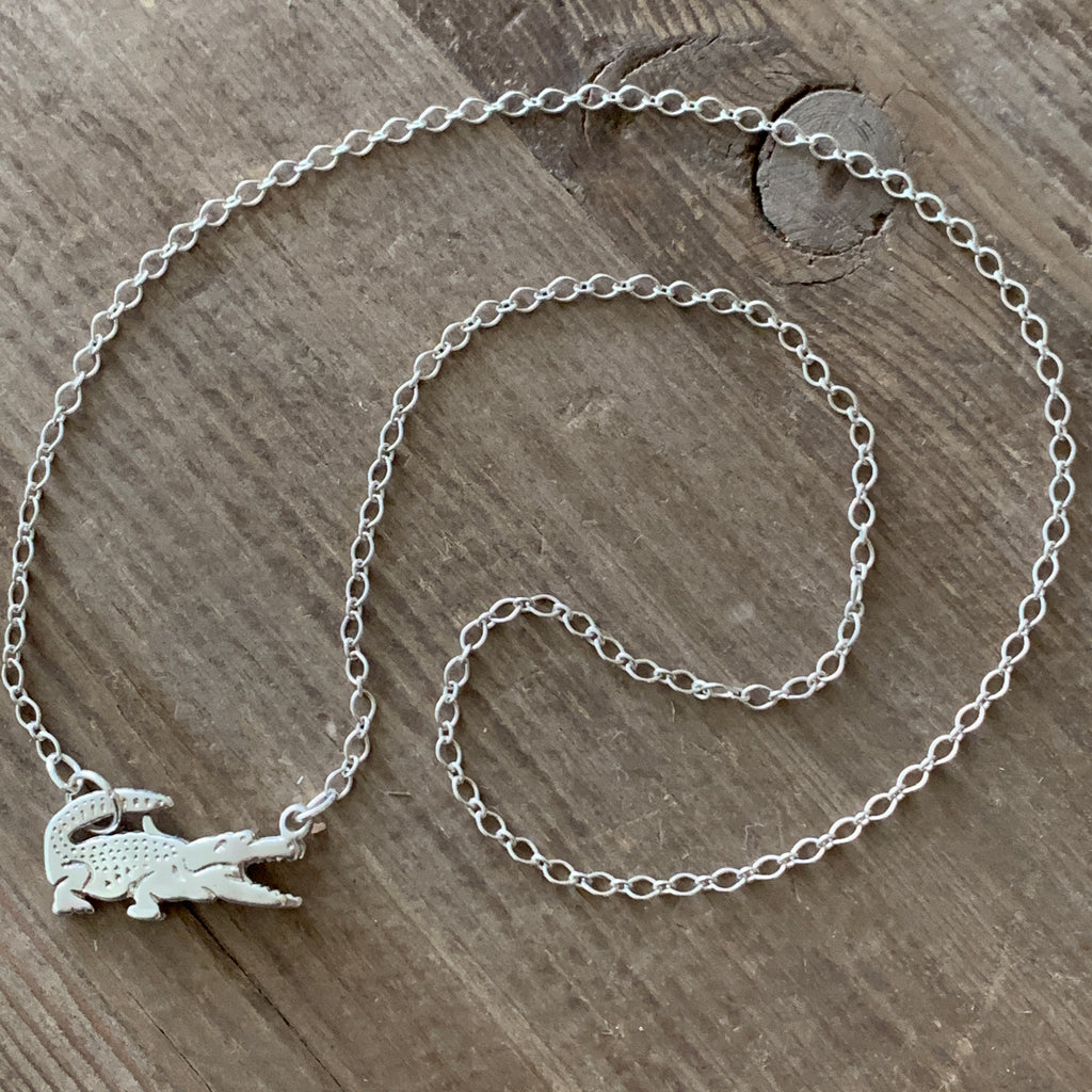 Sterling Silver Gator Necklace